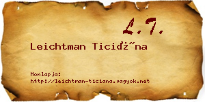 Leichtman Ticiána névjegykártya